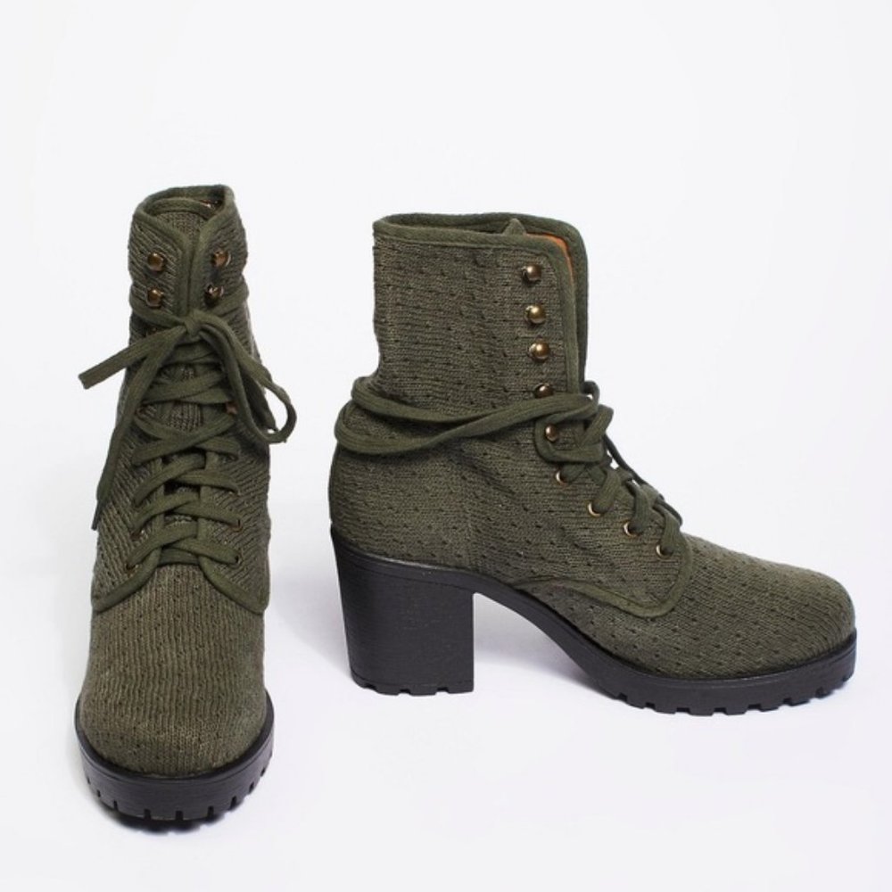 Free People Lace-up Crochet Ankle Boots